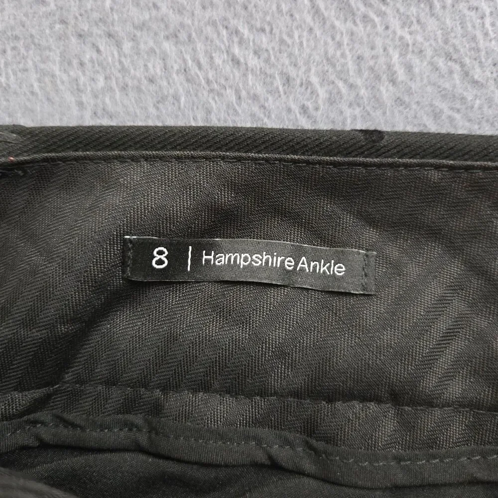 Talbots Women 8 Black Heart Print Mid Rise Hampshire Straight Leg Ankle Pants - Picture 8 of 13